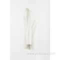 White knitting with emb 3/4 sleeve T shirt